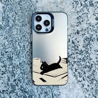 Funny Cat Daily Life Phone Case For iPhone 11 17 12 14 Pro Max Cases 16 13 15 Pro Max 13 Mini 15 Plus Shockproof Laser Covers