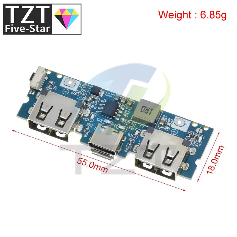 GREATZT Micro/Type-C USB 5V 2.4A Dual USB 18650 Boost Battery Charger Board Mobile Power Bank Accessories For Phone DIY