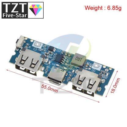 GREATZT Micro/Type-C USB 5V 2.4A Dual USB 18650 Boost Battery Charger Board Mobile Power Bank Accessories For Phone DIY