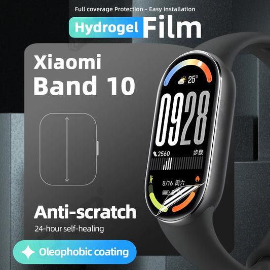Hydrogel Film for Xiaomi Mi Band 10 Screen Protector Anti-scratch, HD Clear Full Coverage Soft Protective Film Accessories