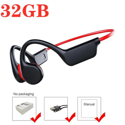 Bone Conduction Earphones Bluetooth Wireless IPX8 Waterproof MP3 Player Hifi Ear-hook Headphone With Mic Headset For Swimming
