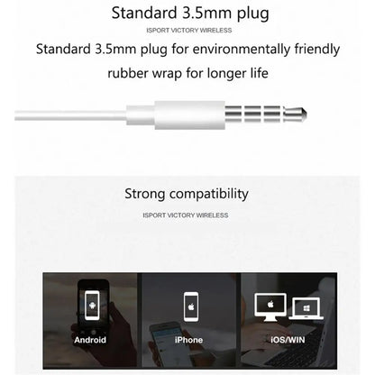 3.5mm Stereo In-Ear Headphones Sport Music Earbud Handfree Universal Wired Headset Earphones with Mic For Xiaomi Huawei Samsung