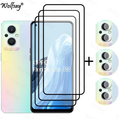 Full Cover Tempered Glass For Oppo Reno8 Lite Screen Protector For Oppo Reno 8 7 Lite Camera Glass For Oppo Reno 8 Lite 5G Glass