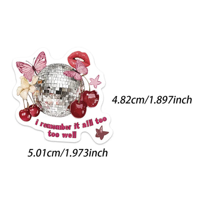 55pcs Pink Y2K Girl Stickers Waterproof PVC Gift Cartoon Decorations Scrapbook Notebook Bag Water Bottle Phone Case DIY Stickers