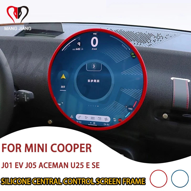 Silicone Central Control Screen Protector Trim Strip For Mini Countryman U25 F65 F66 F67 Cooper S E SE J01 EV Car Accessories