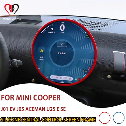 Silicone Central Control Screen Protector Trim Strip For Mini Countryman U25 F65 F66 F67 Cooper S E SE J01 EV Car Accessories