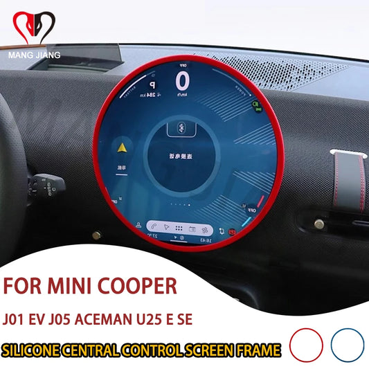 Silicone Central Control Screen Protector Trim Strip For Mini Countryman U25 F65 F66 F67 Cooper S E SE J01 EV Car Accessories
