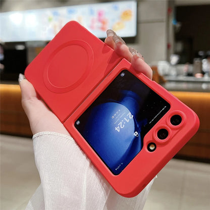 Liquid Silicone Magnetic Case For Samsung Galaxy Z Flip 7 6 5 4 3 Wireless Charging Shockproof Protection Soft Cover For ZFlip6