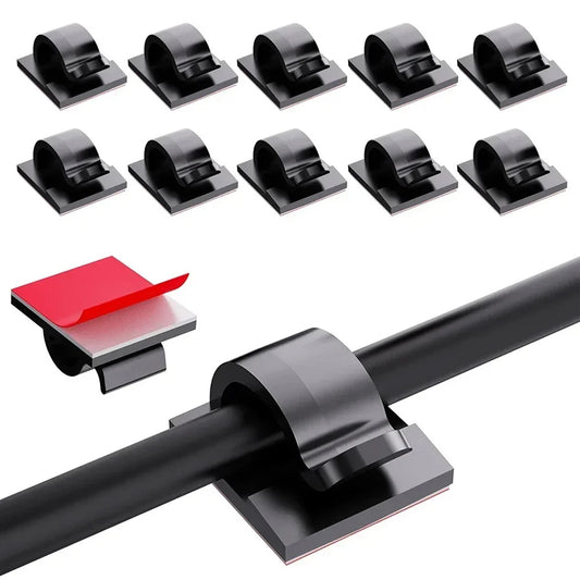 Cable Management Clips Organizer 20/40Pcs Drop Wire Holder Cord Self-Adhesive Cable Manager Fixed Clamp Wire Winder Clips Attach