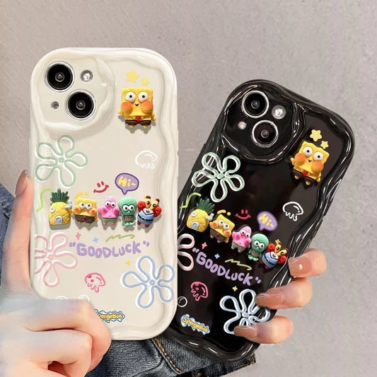 For Samsung Galaxy S24 S20 FE S21 S22 Plus S23 Ultra A30S A50 A31 A51 A20 M14 M34 M54 SpongeBob Toy Cartoon Wave Soft Phone Case