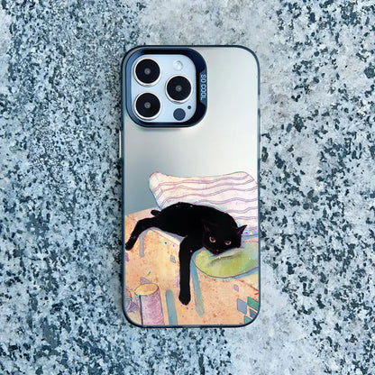 Funny Cat Daily Life Phone Case For iPhone 11 17 12 14 Pro Max Cases 16 13 15 Pro Max 13 Mini 15 Plus Shockproof Laser Covers