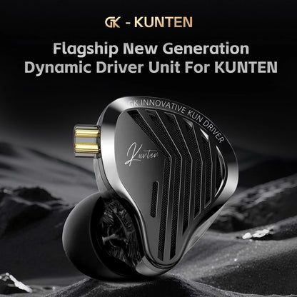 GK KUNTEN Dynamic Drive Headphones HIFI Heavy Bass Earbuds Sports Metal Headphones Detachable Headphones Gaming Headset Ear Buds