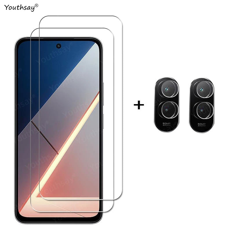 Full Gule Tempered Glass For Poco M7 Screen Glass Poco M7 Screen Protector HD Protctive Phone Camera Lens Film For Poco M7 4G