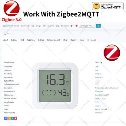 Zigbee 3.0 Temperature and Humidity Sensor Zigbee Hub Required work with Home Assistant Yandex Alexa ZHA Zigbee2MQTT