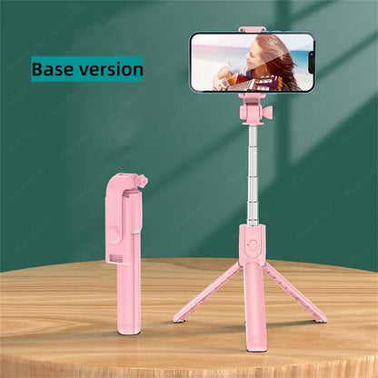 Bluetooth Selfie Stick Tripod Desktop Stand Phone Holder Wireless Remote Shutter for iPhone IOS Android Phone Option Fill Light
