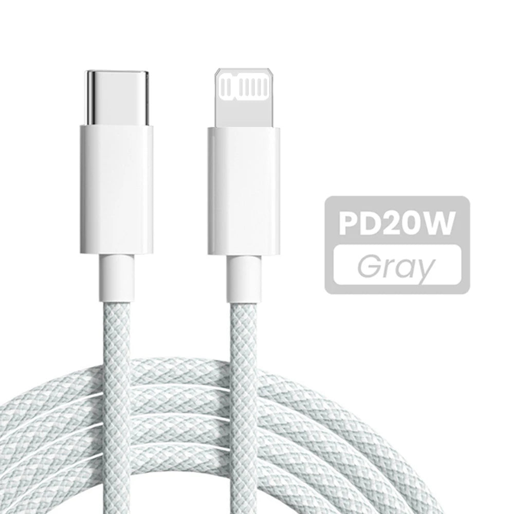 PD 20W USB C Cable For iPhone 14 13 12 11 Pro Max Xs 8 Plus iPad Wire 3A Fast Charging Cord Type C Data Cable for iPhone
