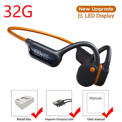 Bone Conduction Earphones IPX8 Waterproof Headset for Swimming New Bluetooth Wireless Sport Headphones MP3 32G RAM Hifi Stereo