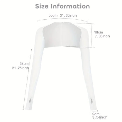 1pc Ice Silk UV Protection Arm Sleeves, Elastic Shawl Cuff Design for Women, Lightweight &Cooling for Outdoor Sports and Driving