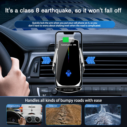 Car Wireless Charger For Phone, Air Outlet 15W Car Wireless Charging Cradle, Clip Automatic Induction Opening And Closing