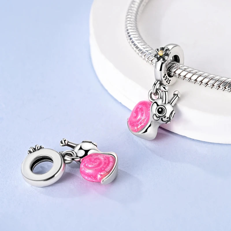 New IN 925 Sterling Silver Charms Beads Headphones Snail Fox Rose Pendant Jewelry Fit Original Bracelet For Women DIY Gift