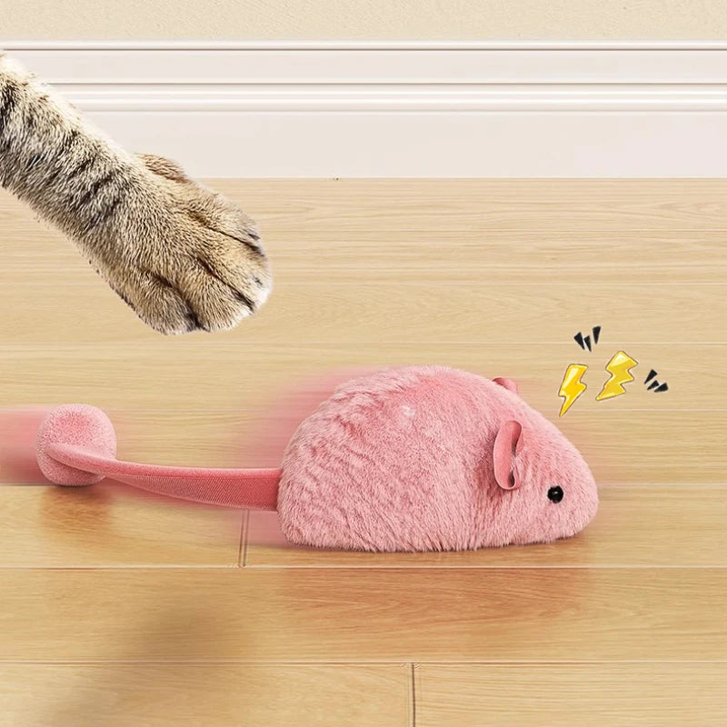 New Interactive Mouse Plush Cat Chew Toys Boredom Interactive Plush Toys Kitten Game Indoor Plush Mice Luminous Toys For Cats