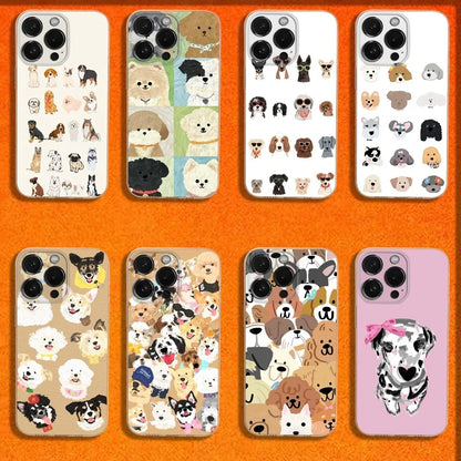 Pet Puppy Dog Cute Phone Case For iPhone 16,15,14,13,12,11 Plus,Pro,Max,XR,XS,X,Plus,SE,Mini Transparent Soft Cover