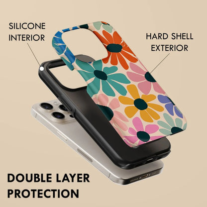 Magnetic Phone Case for IPHONE 17 16ProMax 15 14 13 12 11 16e PRO Plus Retro Fun Floral Acrylic Shockproof Cover Funda
