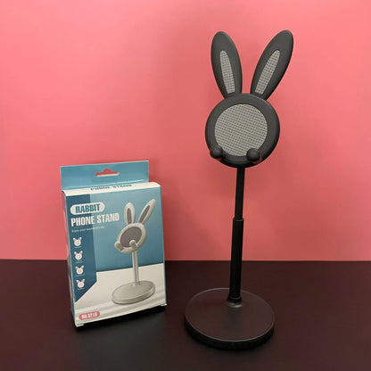 Lazy Stand Cartoon Bunny Phone Holder For iPhone IPad Samsung Cute Rabbit Mobile Phone Stand Desktop Adjustable Telescopic Lift