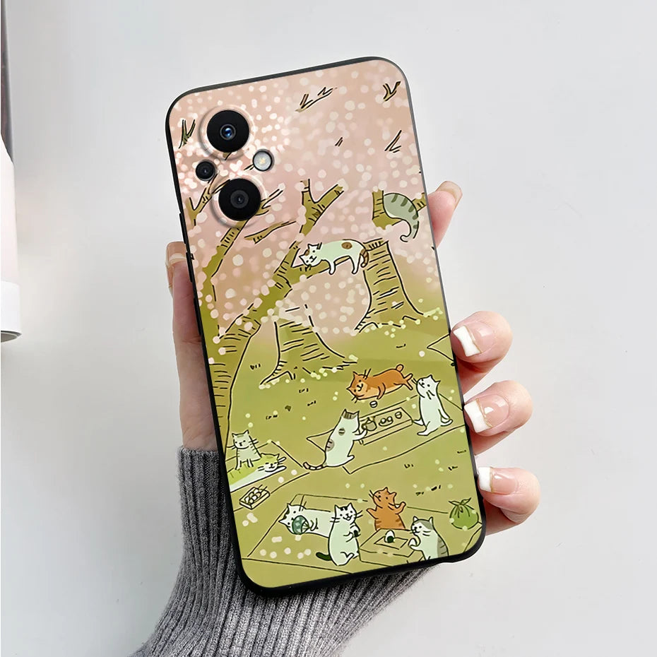 For Oppo Reno7 Z 5G Case Reno 7 8 Lite Bear Cartoon Frog Soft Silicone Phone Case For Oppo Reno 7Z 8Z Reno7Z 5G Back Cover Capa
