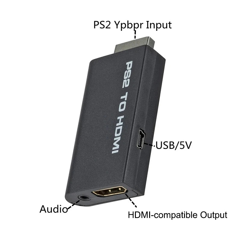 PS2 to Hdmi-Compatible Converter Adapter Audio And Video With 3.5mm Audio Port Supports Pc All Ps2 480i 480p 576i Display Modes