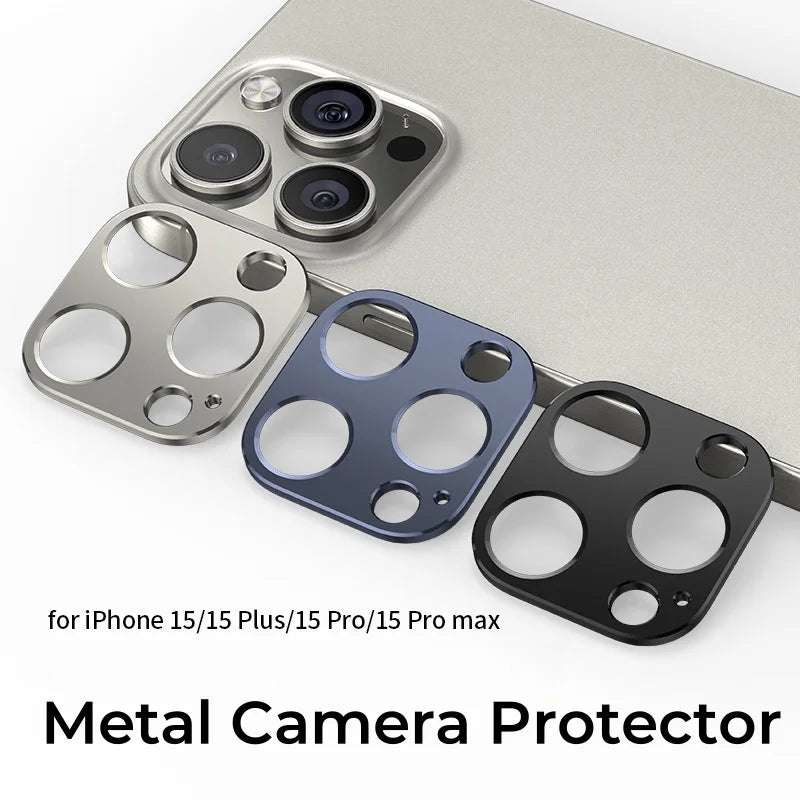 1pcs Metal Rear Camera Lens Protector for iPhone 15 Pro Max 15Plus 15Pro Aluminum Lens Cover Screen Protector Lens Ring Case