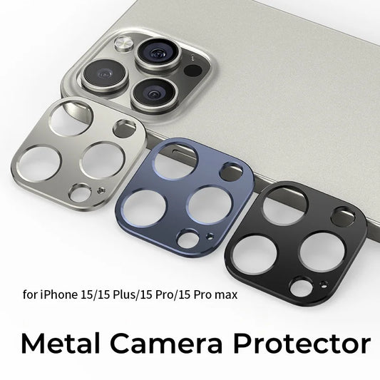 1pcs Metal Rear Camera Lens Protector for iPhone 15 Pro Max 15Plus 15Pro Aluminum Lens Cover Screen Protector Lens Ring Case