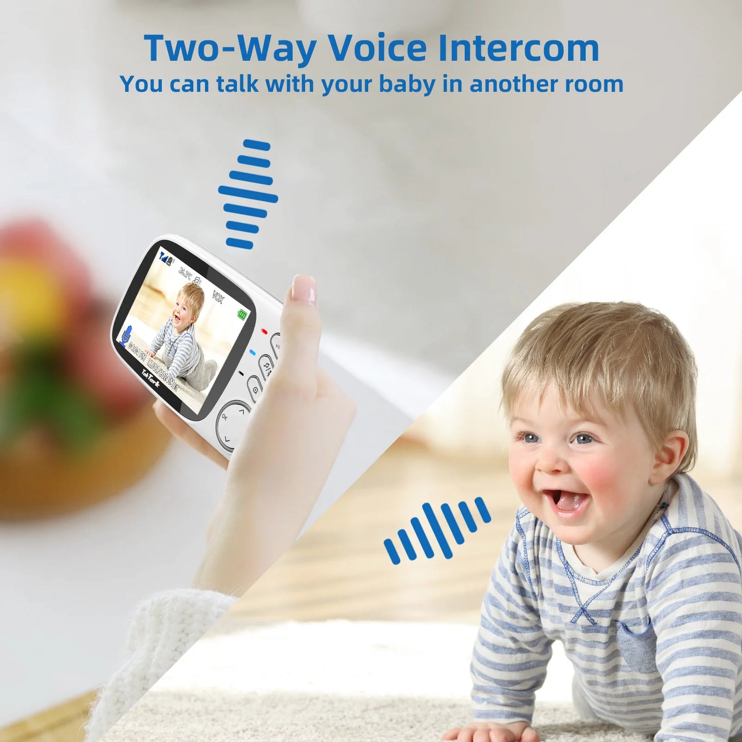 TakTark 3.2 Inch Video Baby Monitor 2.4G Wireless with Auto Night Vision TwoWay Intercom Surveillance Security Camera Babysitter