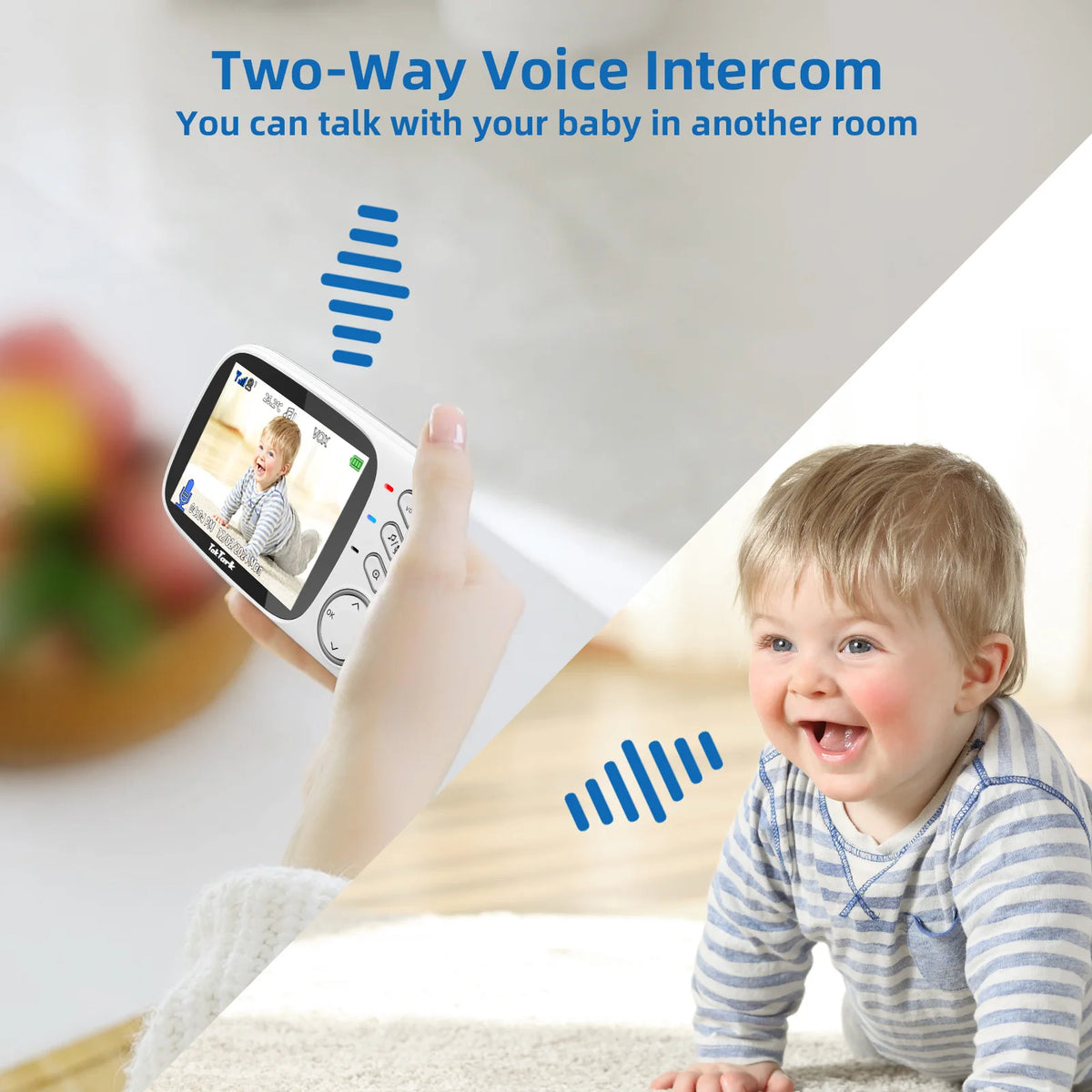 TakTark 3.2 Inch Video Baby Monitor 2.4G Wireless with Auto Night Vision TwoWay Intercom Surveillance Security Camera Babysitter