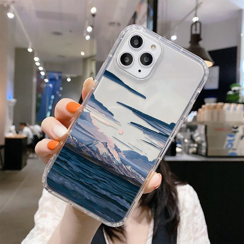 For Samsung S23 S25 Ultra Case Anime Landscape Phone Case For Samsung Galaxy S24 S22 Ultra S20 S21 FE S23Ultra S 23 Plus Covers