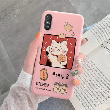 For Redmi 9AT 9A 9at Back Cover Protective Case Soft Silicone Cute Cartoon Cat Frog Funda Phone Case For Xiaomi Redmi 9C 13C 14C