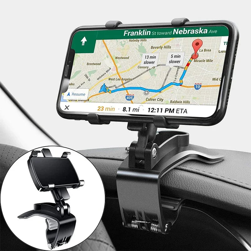 Universal Car Phone Holder Stand 360 Degree Rotation GPS Bracket Dashboard Clip Mount Car Mobile Phone Support in Car For iPhone