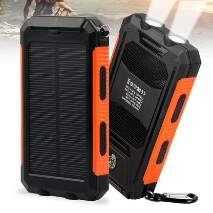 Solar Power Bank 200000mAh Waterproof Portable Solar Panel Powerbank External Battery Charger Powerbank with LED Camping Light