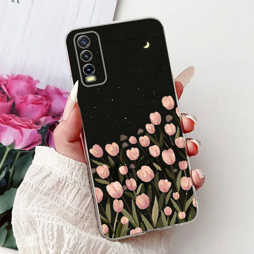 Soft Clear Siliocne Cover For Vivo V2027 V2028 V2029 Phone Case Vivo Y11s Y12s Y20 Y20s Y20i Y20G Cartoon Animals Flower Coque