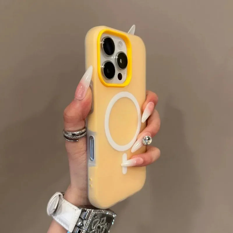 Luxury Candy For Magsafe Wireless Charge Matte Phone Case For iPhone 11 12 13 14 15 16 Pro Max Plus Magnetic Bumper Cases Cover
