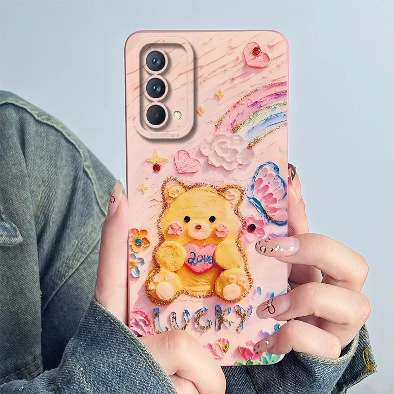 For Realme GT Master Phone Case GTmaster Edition RMX3363 RMX3360 Casing Soft Silicone Sweet Painted Fashion Flower Printed Cover