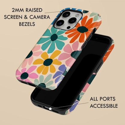Magnetic Phone Case for IPHONE 17 16ProMax 15 14 13 12 11 16e PRO Plus Retro Fun Floral Acrylic Shockproof Cover Funda