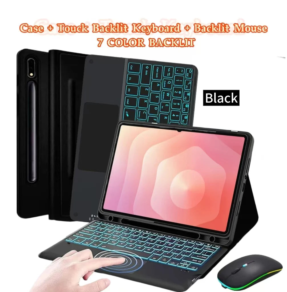 Case for Galaxy Tab S11 Ultra 2025 14.6 Inch ,  Wireless Keyboard Leather Cover with S Pen Holder for SM-X936B/ SM-X930, Black