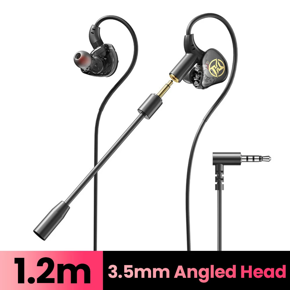 Type C/3.5MM Gaming Earphones Ear Wrap Dual Microphone Sound Recognition Earphones Wired Gaming Earphones
