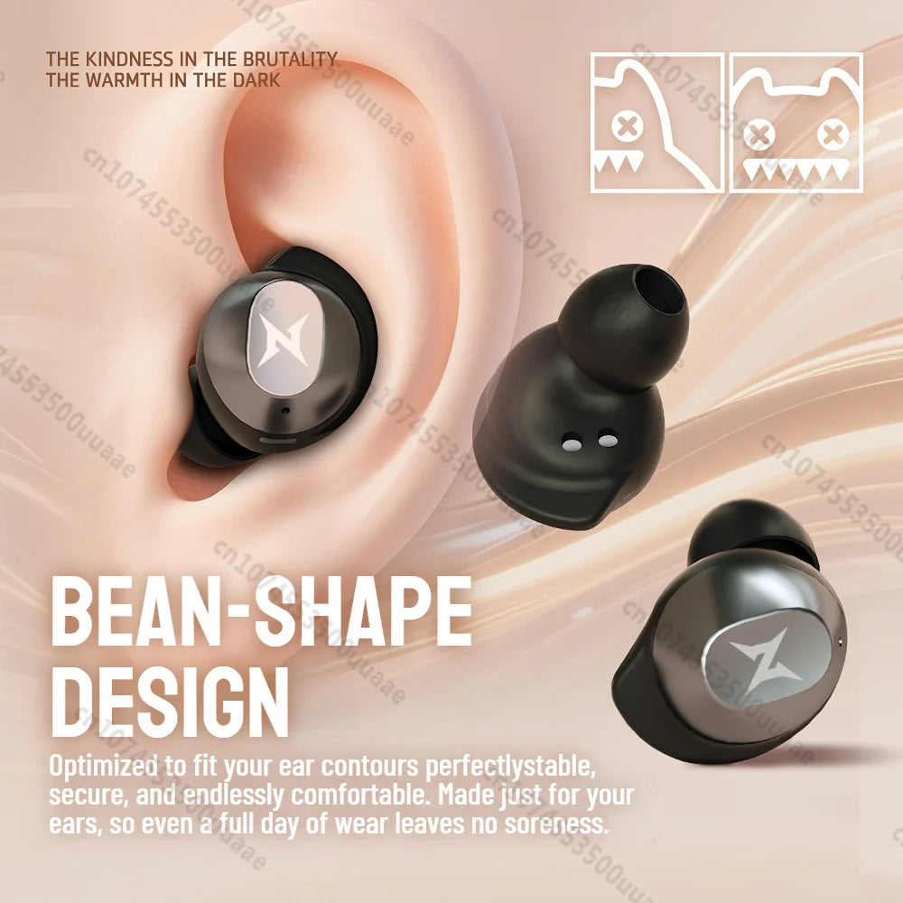 ZOMBIES CAT B12 Bean Design Invisible Earbuds Wireless Bluetooth Sports Earphones in-Ear Deep Bass Headphone with Sport Lanyard