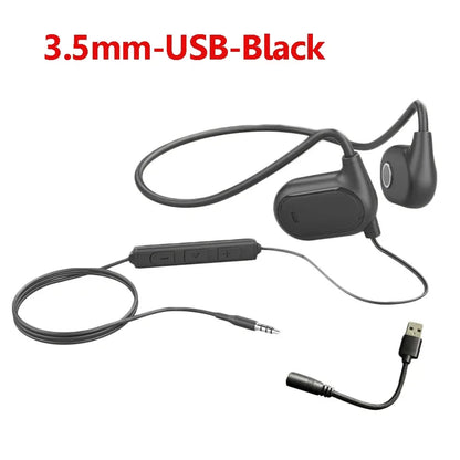 Open Ear Wired Headphones Air Conduction Gaming Headset 3.5mm Type-c USB Plug Stereo Earphones for Computer Laptop Mobile Phone
