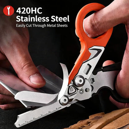 Multifunctional Emergency Rescue Shears With Strap Cutter Glass Breaker Outdoor Survival Emergency Response Tool