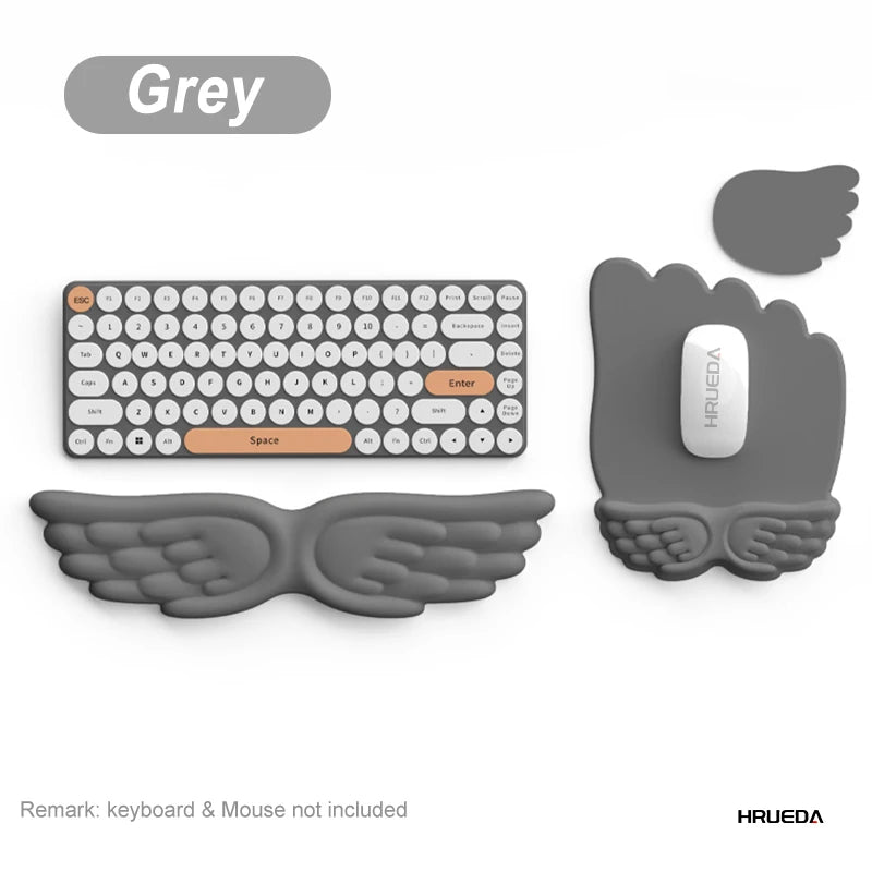 Mousepad Ergonomic Angel Keyboard Wrist Rest and Mouse Pad Set Reduce Wrist Pain for Office and Gaming Use