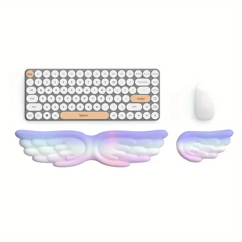 Mousepad Ergonomic Angel Keyboard Wrist Rest and Mouse Pad Set Reduce Wrist Pain for Office and Gaming Use