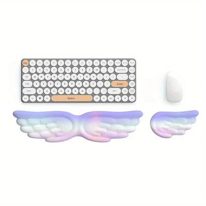 Mousepad Ergonomic Angel Keyboard Wrist Rest and Mouse Pad Set Reduce Wrist Pain for Office and Gaming Use